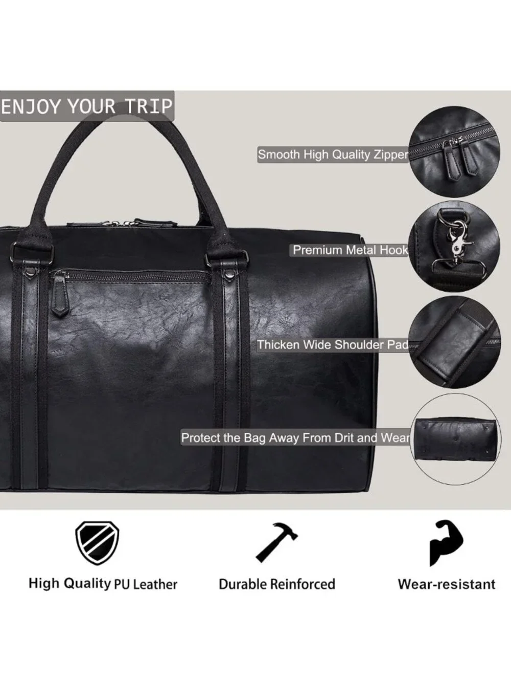 Oversized Waterproof Duffle Bag for Travel, Gym & Weekend Getaways - Unisex